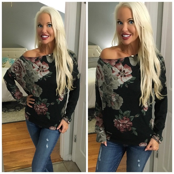 Sweaters - ❤️ LAST 1! Deep GreenOff Shoulder Dolman Sweater!